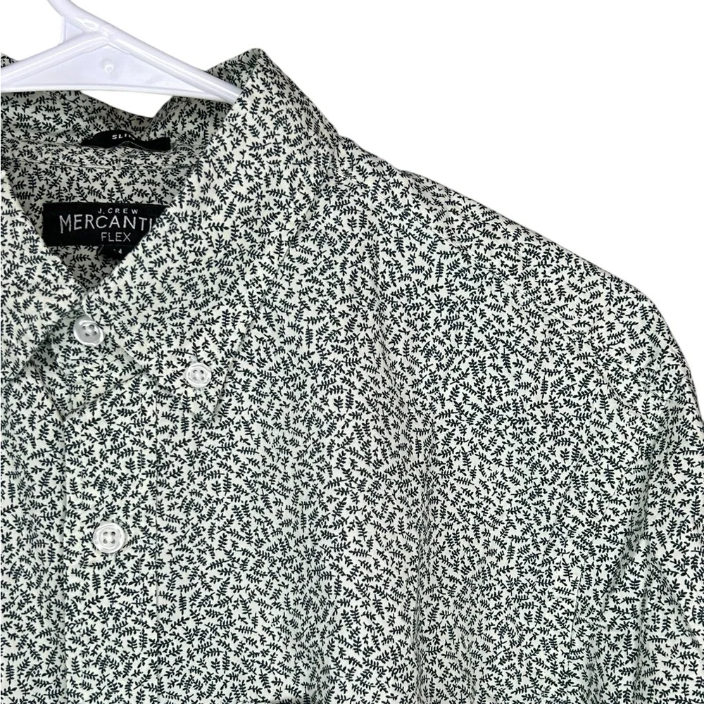 J.‎ Crew Mercantile Men’s Sage Green Casual Button Down Shirt with Slim Flex